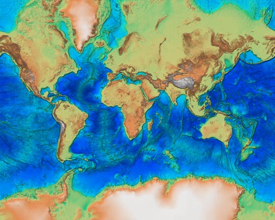 world topographic map